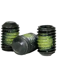 1/4"-20 x 1/4" Socket Set Screws, Flat Point, Nylon-Patch Thermal Black Oxide, Coarse (UNC), Alloy Steel, Qty 100 Sale