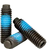 Grab Now 3/8"-16 x 3/4" Socket Set Screws, 1/2 Dog Point, Nylon-Patch Thermal Black Oxide, Coarse (UNC), Alloy Steel, Qty 100
