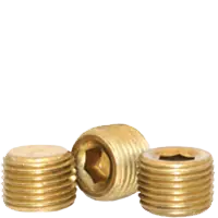 Fast Shipping 1/4"-18 Pipe Plugs, 3/4" Taper, Dry-Seal, Brass, Made in USA, Qty 100