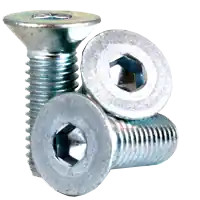 Luxury M6-1.00 x 50 mm Flat Head Socket Cap Screws, Metric Class 12.9, Zinc-Bake Cr+3, Partial Thread, Coarse (UNC), Alloy Steel, DIN 7991, Qty 100