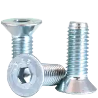 Clearance M10-1.50 x 45 mm Flat Head Socket Cap Screws, Metric Class 12.9, Zinc-Bake Cr+6, Full Thread, Coarse (UNC), Alloy Steel, Qty 100