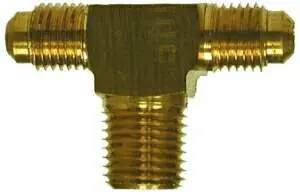 Midland Metal 10204B Barstock Branch Tee, 1/4 in Male SAE 45 deg Flared x 1/4 in Male SAE 45 deg Flared x 1/8 in Order Now