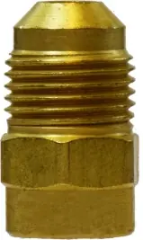 Midland Metal 10463SS Reducer, 3/8 in SAE 45 deg Male Flared x 1/4 in SAE 45 deg Female Flared, Stainless Steel Last Chance