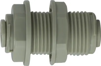 Trusted Brand Midland Metal 20126P Bulkhead Union, 3/16 in Push-In Tube x 3/16 in Push-In Tube, Plastic