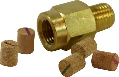 Reduced Price Midland Metal 28351 Pressure Snubber, 1/4 in Inlet Pipe, 1/4 in Outlet Pipe, 20 um, Brass