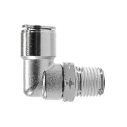 Factory Price Midland Metal 20803NIC 90 deg Elbow, 6 mm Push-In x 1/4 in Male BSPT, Brass, Nickel-Plated