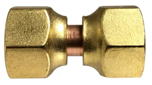 AMC 704075-0604 Reducing Swivel Coupling, 3/8 in 45 deg Female Flared x 1/4 in 45 deg Female Flared, Brass Order Now