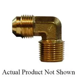 AMC 704049-0406 90 deg Elbow, 1/4 in SAE 45 deg Male Flared x 3/8 in MIP, Brass Professional Grade