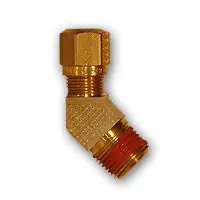 Mid-America Fittings NT6945-42VS 45 deg Elbow with RTS, 1/4 in Tube OD x 1/8 in Male NPTF, Brass In Demand