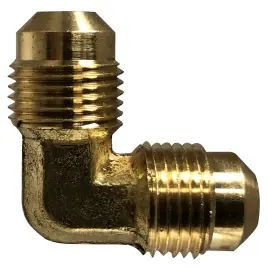 Hot Deal Mid-America Fittings LF255X4 90 deg Barstock Elbow, 1/4 in Male SAE 45 deg Flared x 1/4 in Male SAE 45 deg Flared, Brass