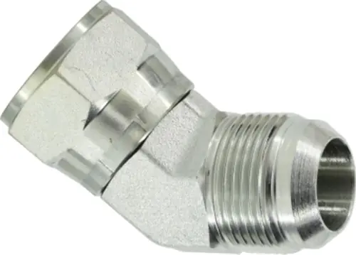 Weekend Sale Midland Metal SS6502-16-16 45 deg Elbow, 1 in Male JIC x 1 in Female JIC Swivel, Stainless Steel