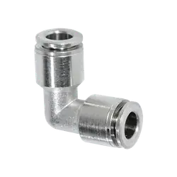 Midland Metal 20150NIC 90 deg Union Elbow with Nickel Collet, 1/8 in Push to Connect x 1/8 in Push to Connect Budget