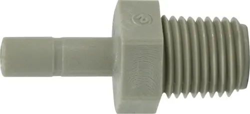 Midland Metal 20700P Straight Adapter, 3/16 in Push-In x 1/8 in MIP, Plastic Luxury