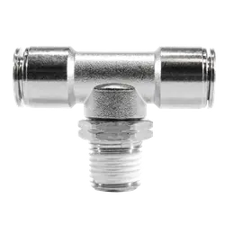 Sale Midland Metal 20106NIC Swivel Branch Tee with Nickel Collet, 1/4 in Push to Connect x 1/4 in Push to Connect