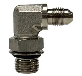 Midland Metal SS6801-04-04 90 deg Elbow, 1/4 in 37 deg JIC Male Flared x 1/4 in Male ORB, Stainless Steel Must Have