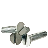 Secure Checkout 1/4"-20 x 6" Machine Screws, Slotted Flat Head, Zinc Cr+3, Full Thread, Qty 100