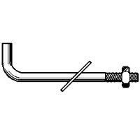 While Supplies Last 1/2" x 6" x 1 1/4" x 1 3/4" L-Shaped Anchor Bolt w/ Nut & Washer, Hot-Dipped Galvanized HDG, Qty 25