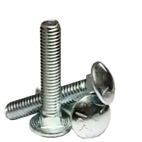 3/8"-16 x 2 1/4" Carriage Bolts, Grade 5, Zinc Cr+3, Full Thread, Coarse (UNC), Qty 50 Next Day Delivery