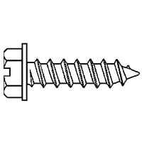 Weekend Sale 14-10 x 1" Self-Tapping Screws, Slotted Indent Hex Washer Head HWH, 304 Stainless Steel, Type A, Full Thread, Qty 200