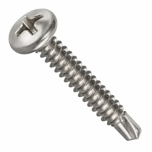 1/4"-14 x 2 3/4" Self-Drilling Screws, Phillips Pan Head, 3 Point BSD, 410 Stainless Steel, Full Thread, Hardened, Qty 100 Budget