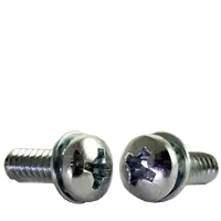 4-40 x 3/4" Machine Screws, External Tooth Lockwasher, Phillips Pan Head, SEMS, Zinc Cr+3, Qty 75 Free Returns