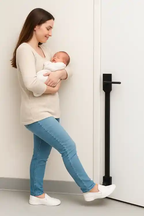 1Step Foot-Operated Door Opener for Latched Doors, Hands-Free, Convenient, Elegant Design, Lockable Door Handle (1-Sided & 2-Sided Options) Free Returns