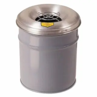 Justrite 26626G 6 Gallon Gray Cease-Fireash & Butt Receptacle Bargain