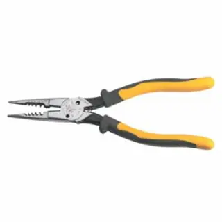 Klein Tools J206-8C Pliers, All-Purpose Needle Nose, Spring Loaded, Cuts, Strips, 8.5-Inch Hassle-Free Returns