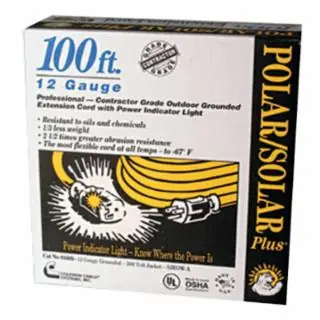 Last Chance Southwire 1689SW0002 100‘ Yel Polar/Solar Plus Ext. Cord 12/3 Sjeow-