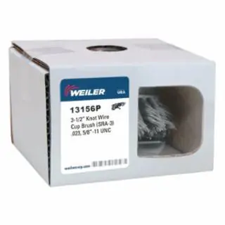 Weiler 13156P 3-1/2" Single Row Wire Cup Brush .020"-5/8-1 Crafted