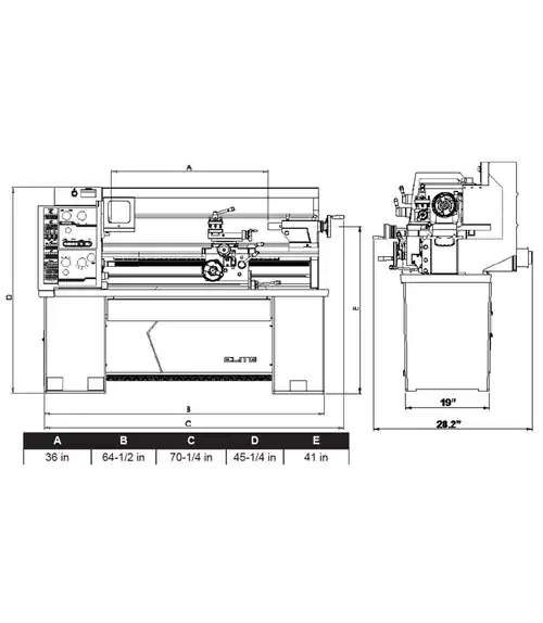 JET JT9-892302 E-1236VS With Taper Attachment and Collet Closer Certified
