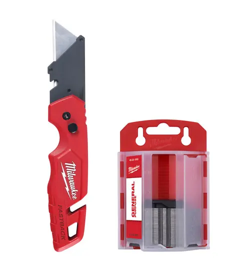 Milwaukee Tool 48-22-1504 FASTBACK Folding Utility Knife with Blade Storage and 50pc Blades Premium