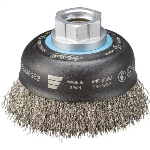 Norton 66252836362 Crimped Wire Cup Brush3 x .014 x 5/8-11 Free Returns