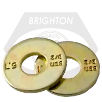 Seasonal Sale 1 1/8" L9 USTension Flat Washers, Zinc-Yellow Cr+3, Alloy Steel, Made in USA, Qty 20