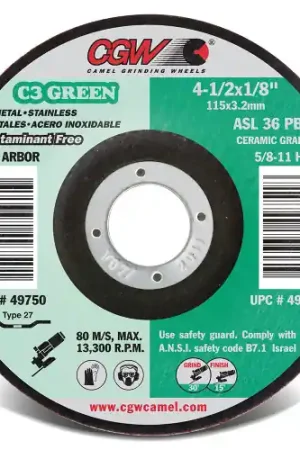 CGW Abrasives 49750 41/2 x 1/8 x 7/8 Asl 36 Pbf Resin Grind Whls, 25 Pack Limited Offer