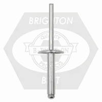 Aba 4-4L 1/8 (.188-.250) x 0.375 Aluminum / Aluminum Large Dome Head Blind Rivet, Qty 500 Order Now