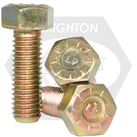Seasonal Sale 7/16"-20 x 1" Hex Cap Screws, L9, Hex Head, Zinc-Yellow Cr+3, Full Thread, Fine (UNF), Alloy Steel, Made in USA, Qty 100