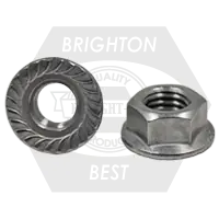 Authentic M4-0.70 Hex Flange Nuts, Serrated, 18-8 Stainless Steel A2, Qty 100