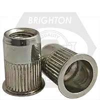Instant Buy 8-32 (.020-.080) Steel Rivet Nuts, Small Flange, Knurled Body, Zinc-Yellow Cr+3, Qty 500