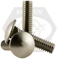 High Quality 5/8"-11 x 11" Carriage Bolts, 316 Stainless Steel, Partial Thread (6" Thread), Qty 10