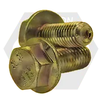 M10-1.50 x 20 mm Hex Flange Bolts, Non-Serrated, Metric Class 8.8, Zinc-Yellow Cr+6, Full Thread, Coarse (UNC), DIN 6921, Qty 100 Hot Picks