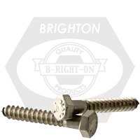 Low Price 5/16"-9 x 5" Hex Lag Screws, 316 Stainless Steel, Qty 50