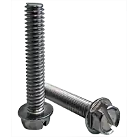 8-32 x 1 3/4" Machine Screws, Slotted Indent Hex Washer Head HWH, 18-8 Stainless Steel A2, Full Thread, Qty 100 Reduced Price