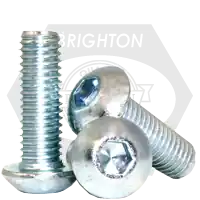 Hassle-Free Returns M10-1.50 x 22 mm Button Head Socket Cap Screws, Metric Class 10.9, Zinc-Bake Cr+3, Full Thread, Coarse (UNC), ISO 7380, Qty 100