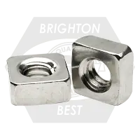Hot Picks 1/4"-20 x 7/16" x 3/16" Machine Screw Square Nuts, No Chamfer, 18-8 Stainless Steel, Qty 100
