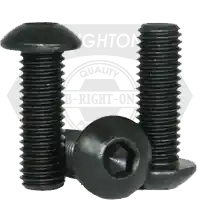 3/4"-10 x 2" Button Head Socket Cap Screws, Thermal Black Oxide, Full Thread, Coarse (UNC), Alloy Steel, Qty 25 Brand New