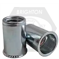 Bargain 5/16-18 (.030-.165) Steel Rivet Nuts, Small Flange, Smooth Body, Zinc Cr+3, Qty 500