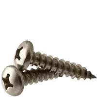Clearance 2-32 x 5/16" Self-Tapping Screws, Phillips Pan Head, Type A, 18-8 Stainless Steel A2, Full Thread, Qty 1000