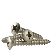 4 x 1/4" Self-Tapping Screws, Phillips Oval Head, Type A, 18-8 Stainless Steel A2, Full Thread, Qty 1000 Premium