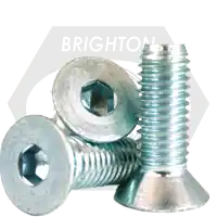 Special Discount 7/16"-14 x 1 1/2" Flat Head Socket Cap Screws, Zinc-Bake Cr+3, Full Thread, Coarse (UNC), Alloy Steel, Qty 100
